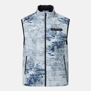【DESCENTE】羽絨背心 男 保暖 SNOW STORM PADDED LIGHTWEIGHT VEST 白 深藍 SQ321SPV96-PAT0
