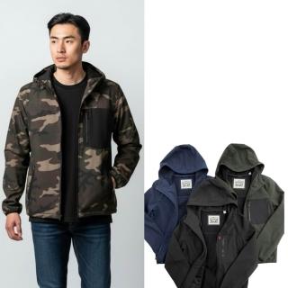 【LEVIS】潛水布 防風衣 口袋跳色 現貨 薄刷毛 防潑水 大尺碼 拉鍊口袋 連帽 外套 平輸品(三色9285)