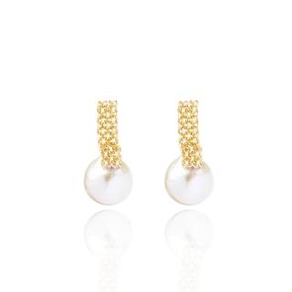 【Olivia Yao Jewellery】純銀 白色貝霓 天然珍珠垂墜耳環
