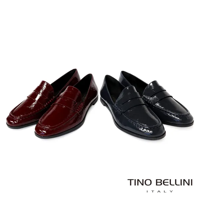 【TINO BELLINI 貝里尼】巴西進口 經典造型深藍漆皮樂福鞋FYLV046-4(藍色)