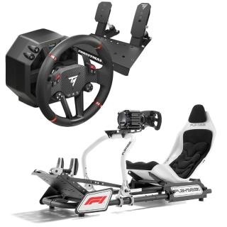 【THRUSTMASTER 圖馬斯特】圖馬斯特T598直驅式方向盤+Playseat F1聯名款賽車椅(直接支援PS5/PS4/PC)