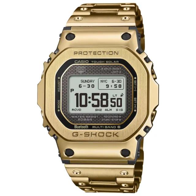 【CASIO 卡西歐】G-SHOCK 新進化 全金屬 太陽能x藍牙 多功能電子腕錶 錶 週年慶 雙11(GMW-BZ5000GD-9)