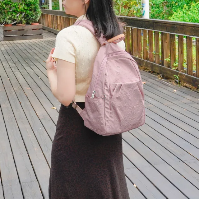 【OMC】雙11 輕盈紙感甜美系休閒旅行後背包33570(小款櫻花粉)