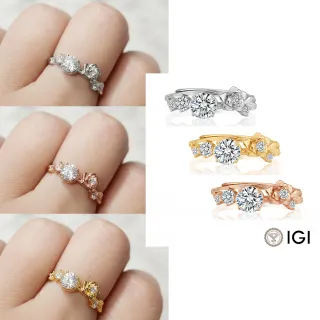 【Luster】年貨節!IGI 培育鑽石 60分 D/VS 玫瑰花園 鑽石戒指-任選(0.50克拉+0.10克拉)