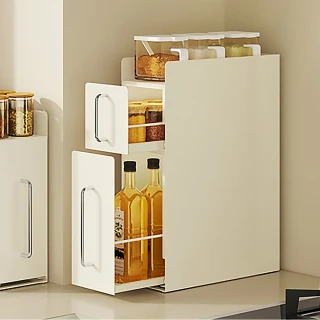 【AOTTO】廚房檯面雙層抽拉收納置物架(調料架 廚房收納 收納櫃)