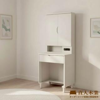 【直人木業】RJ現代奶油風化妝桌60公分(不含椅子)