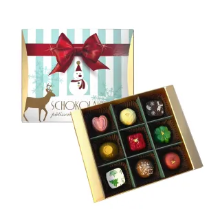 【巧克力雲莊】冬日雪人禮盒9入-純手工含餡巧克力(聖誕節限定/送禮_附提袋)