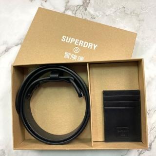 【Superdry】交換禮物 聖誕禮物 冒險魂 極度乾燥 卡夾+皮帶 superdry 皮帶 送禮 商品含外盒 禮盒(8345EZ2)