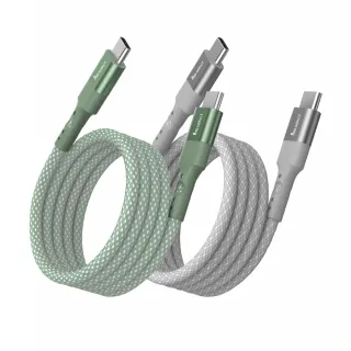 【mo select】100W 磁吸手機充電線/編織快充線 雙Type C 1.5M(安卓/ iPhone16適用)