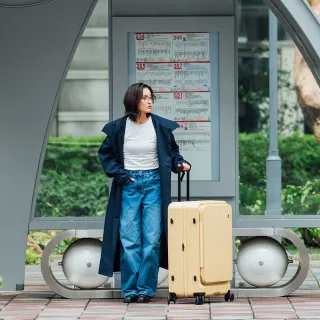 【ALLEZ 奧莉薇閣】速達 29吋 煞車掀旅箱II 前開式 煞車輪 大容量可擴充行李箱(AVT24029)