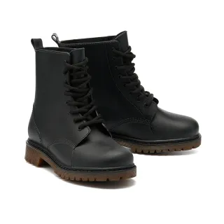 【MELROSE】美樂斯 時髦綁帶造型PVC厚底雨靴(黑)