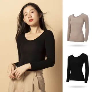 【蒂巴蕾】2件-石墨烯發熱衣 薄款 衛生衣 保暖衣(女 MIT 長衛生衣 內搭上衣 透氣 圓領 長袖)