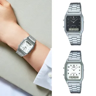 【CASIO 卡西歐】復古簡約雙顯錶(AQ-230A)