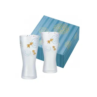 【ADERIA】日本製 金魚花火啤酒杯對杯組(310ml)