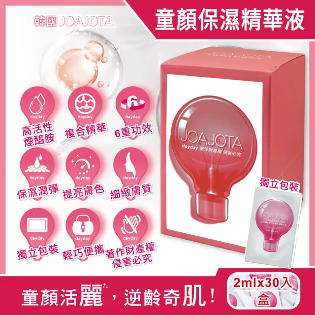 【韓國JOAJOTA】小燈泡童顏彈潤提亮護膚保養美容精華液2mlx30入/粉紅盒(安瓶臉部頸部肌膚修護)