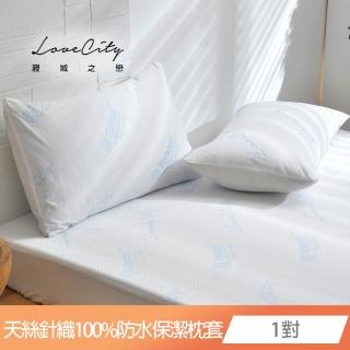 【Love City 寢城之戀】台灣製 專業護理級 萊賽爾Lyocell 吸濕排汗防蹣防水 保潔枕套(1對)