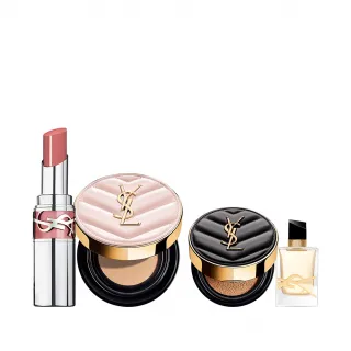 【YSL】官方直營 超模光感水潤彩妝組(粉氣墊+水唇膏新品)
