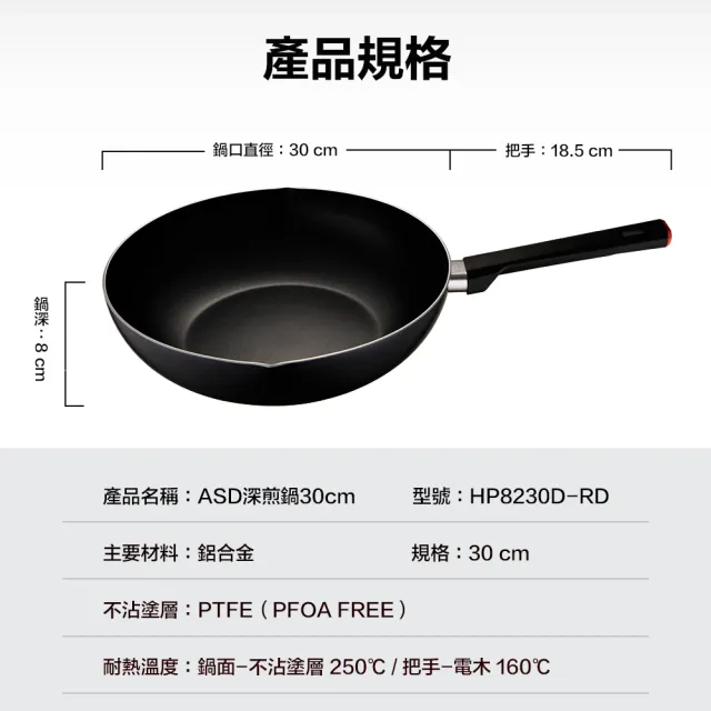 【ASD 愛仕達】深平底鍋雙鍋組(30+26cm平底鍋)