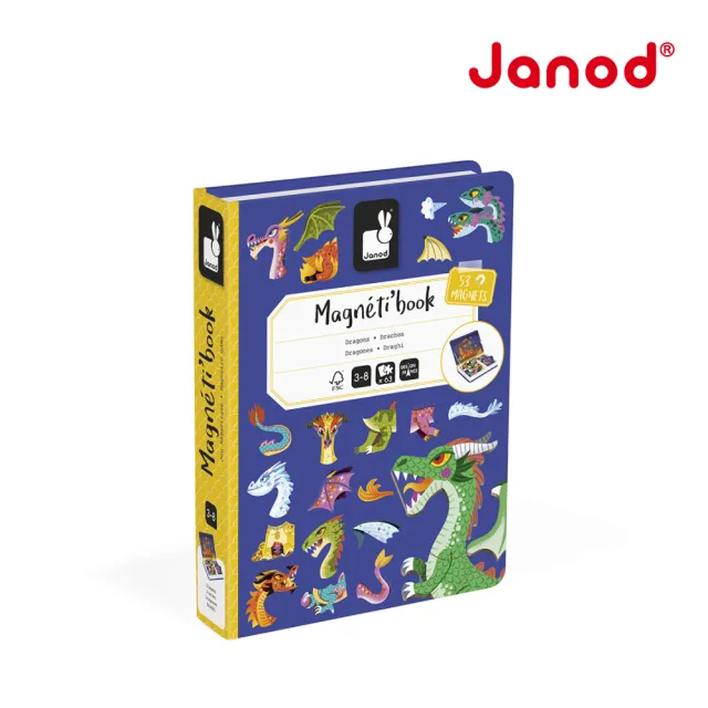 【Janod】磁鐵遊戲書-噴火龍(磁鐵書 遊戲書)
