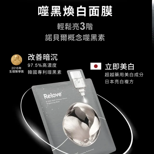 【Relove】全酵肌泌面膜30mlx5片裝 嫩皮保濕/噬黑煥白/鉑金控油零痘3款任選(韓國專利 2仟億美肌菌外泌體)