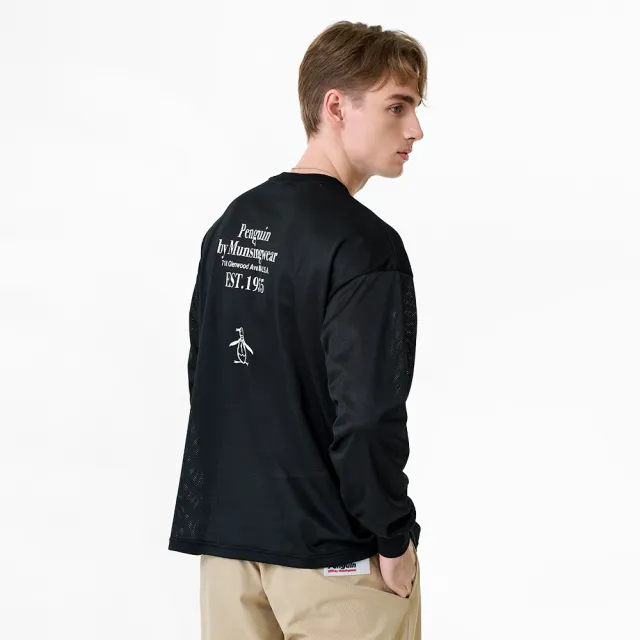 【Munsingwear】企鵝牌 男款黑色 網路獨家 舒適版型穿搭必備長袖T恤 MGWP2L01