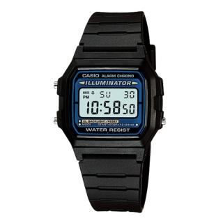 【CASIO 卡西歐】輕薄方形電子錶(F-105W-1A)