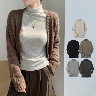 【Amore】加價購-秋冬暖膚感半高領保暖長袖上衣5色M-XXL(秋冬保暖百搭上衣半高領)
