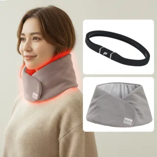 【&MORE 愛迪莫】光暖護頸脖圍HEAT+ x 脈動能量手環 精選組合(買一送一 保暖防風 遠紅外線圍脖 圍巾 絲巾)