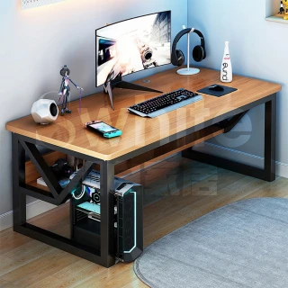 【靚白家居】胖胖腿電腦桌 特厚款 140公分(電競桌 書桌 工作桌 居家辦公桌 餐桌)