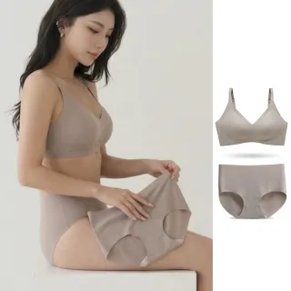 【蒂巴蕾】1套組-無痕內衣褲 包覆型 無鋼圈內衣(植物系桑蠶絲 女內褲 女內衣)