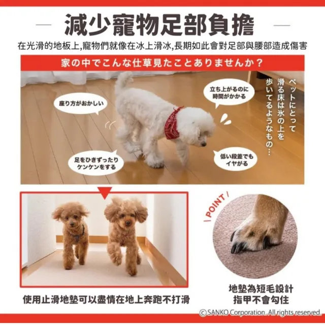 SANKO PET 18枚入寵物地墊 防潑水 超止滑超吸附 可機洗 居家防滑地墊 保護愛寵關節減輕腰部負擔