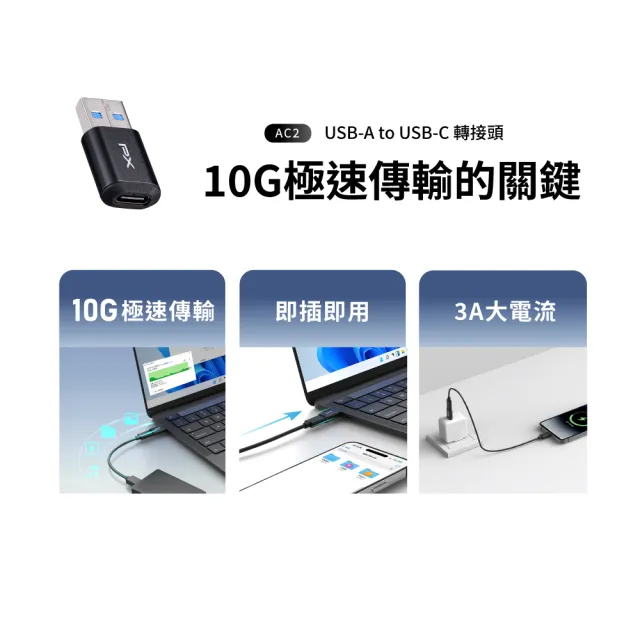 【PX 大通】保固免安裝10G免驅動OTG USB 轉接 Type C 集線器 type c轉接頭USB3.2 GEN 2(AC2)