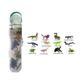 【CollectA】迷你爬蟲與兩棲類動物-盒裝12入 R1194(英國高擬真模型)