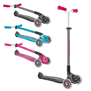 【GLOBBER 哥輪步】官方直營 法國 2合1三輪折疊滑板車大師版-共3色(白光發光前輪、重立轉彎)