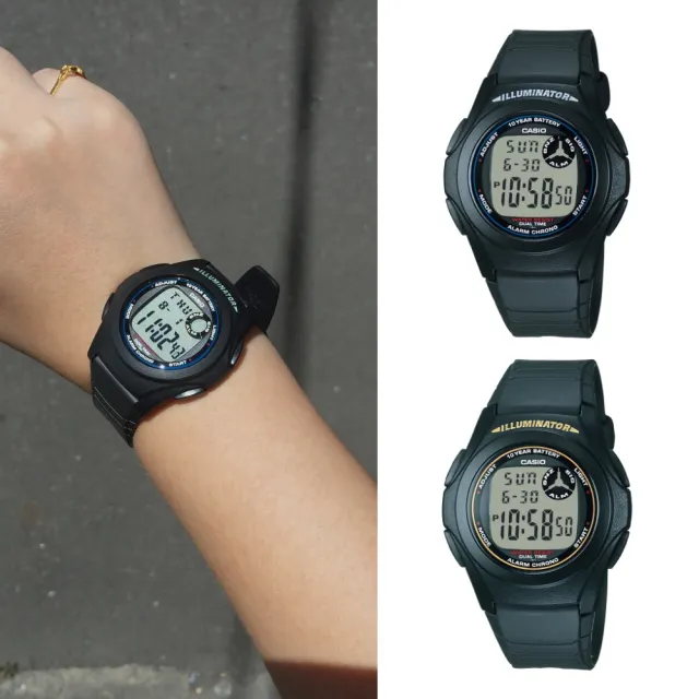 【CASIO 卡西歐】輕巧圓形電子錶(F-200W)