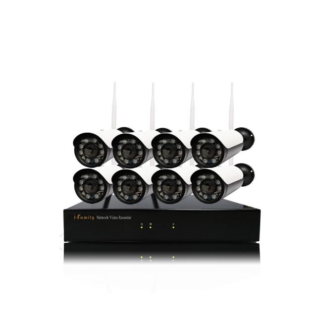 【I-Family】免配線設定簡易安裝 無線監視錄影系統 五百萬畫素 16路式 廣角鏡頭 一機8鏡