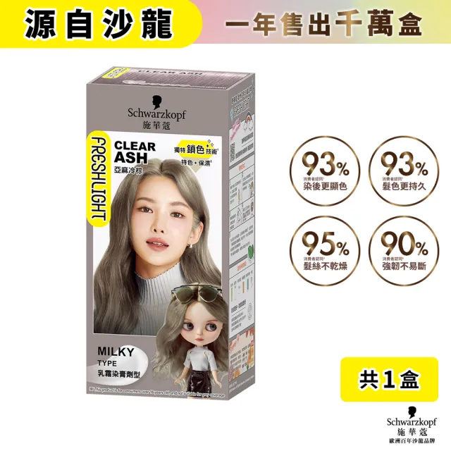 【Schwarzkopf 施華蔻】FRESHLIGHT染髮霜/泡泡染 2入組(15色任選/銀雪灰/亞麻冷灰亮麗金/淺啡奶茶)