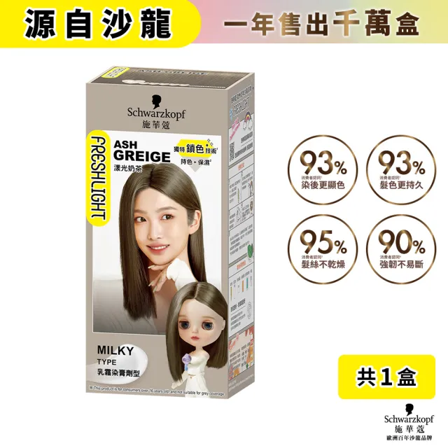 【Schwarzkopf 施華蔻】FRESHLIGHT染髮霜/泡泡染 2入組(15色任選/銀雪灰/亞麻冷灰亮麗金/淺啡奶茶)