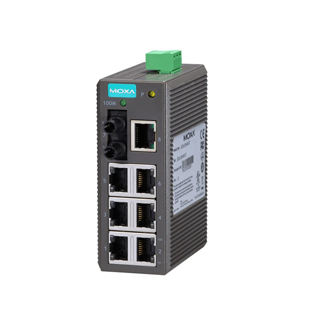 【CHANG YUN 昌運】MOXA EDS-208-M-ST 8埠入門級非網管型 乙太網路交換器 多模ST連接器