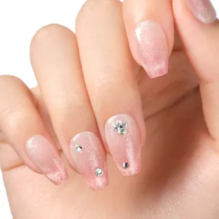 【DASHING DIVA】MAGICPRESS 頂級璀燦美甲片_玫瑰雪霧(貓眼 貼鑽 裸粉色)