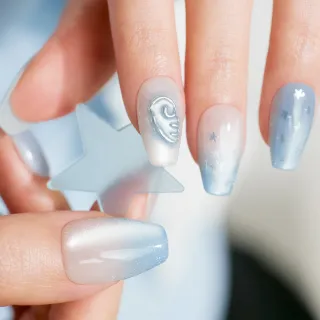 【DASHING DIVA】MAGICPRESS 時尚潮流美甲片-天使微霧(張員瑛 漸層貓眼)