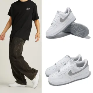 【NIKE 耐吉】休閒鞋 Air Force 1 07 男鞋 女鞋 白 灰 灰勾 百搭 小白鞋 AF1(FJ4146-100)