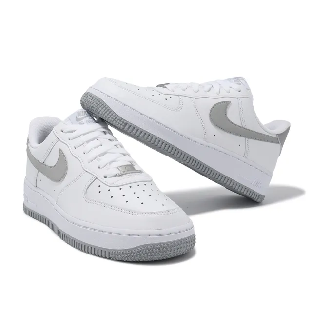 【NIKE 耐吉】休閒鞋 Air Force 1 07 男鞋 女鞋 白 灰 灰勾 百搭 小白鞋 AF1(FJ4146-100)