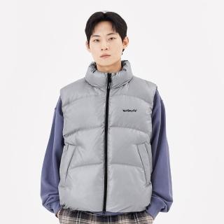 【Mark Gonzales】男女同款 刺繡 MG LOGO 羽絨背心 - 淺灰
