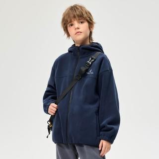 【NAUTICA KIDS】深藍細絨連帽外套 6-18歲 O6834141(Nautica kids 保暖外套)