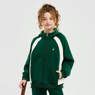 【NAUTICA KIDS】綠米拚布印字外套 6-18歲 O6235631(Nautica kids 拼布外套)