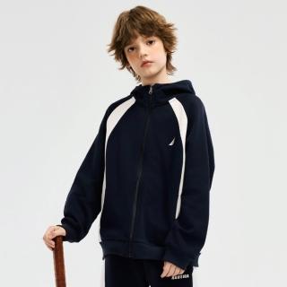【NAUTICA KIDS】藍米拚布印字外套 6-18歲 O6235641(Nautica kids 拼布外套)