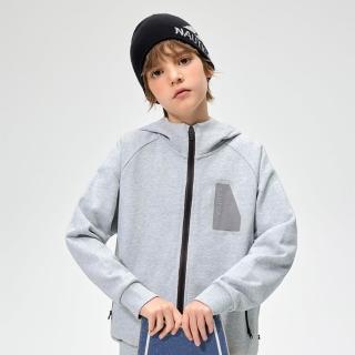 【NAUTICA KIDS】灰銀印花拉鍊連帽外套 6-18歲 O6238800(Nautica kids 連帽外套)