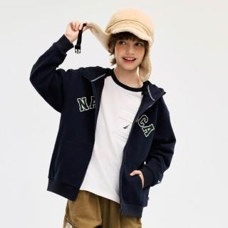 【NAUTICA KIDS】藍底綠字連帽運動外套 6-18歲 O6239143(Nautica kids 連帽外套)