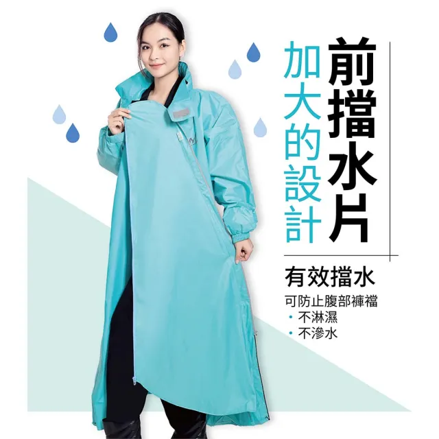 【鈦鴻牌】肆拉鍊內外斜雙側開風雨衣(前檔拉鍊內外斜開內層拉鍊與外層拉鍊斜錯開再加大胸前擋水片)